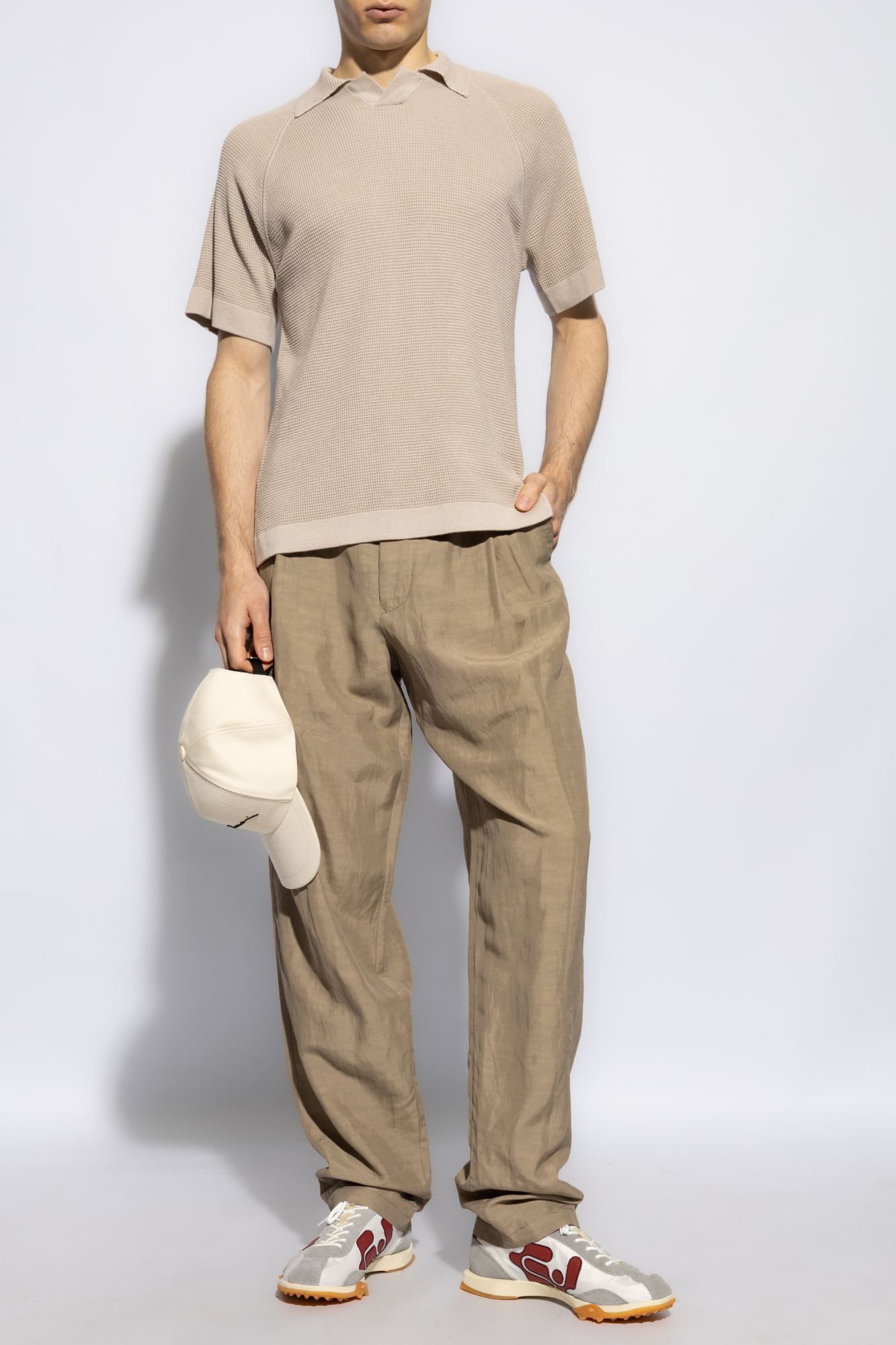 GIORGIO ARMANI】Made in Italy 70-80's Stretch Wool 2tuck